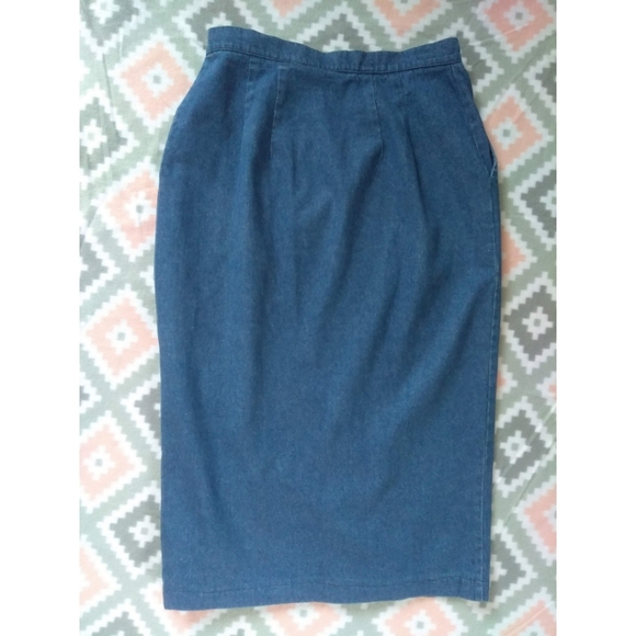 on the verge Skirts Vintage Denim Maxi Skirt Poshmark